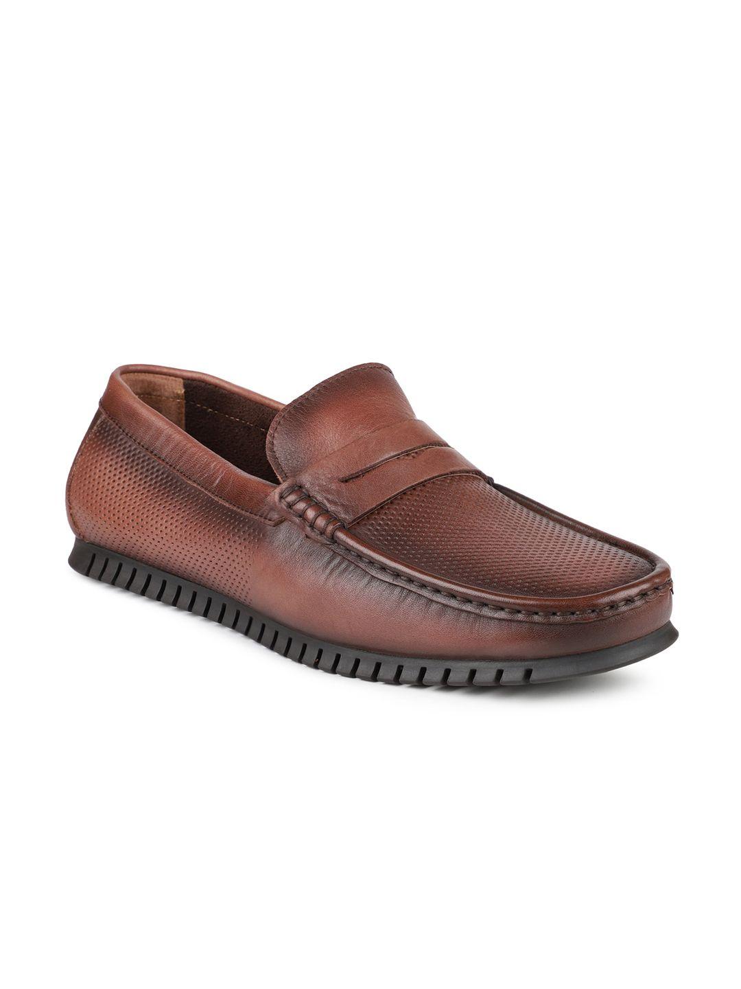 atesber men brown leather loafers shoes