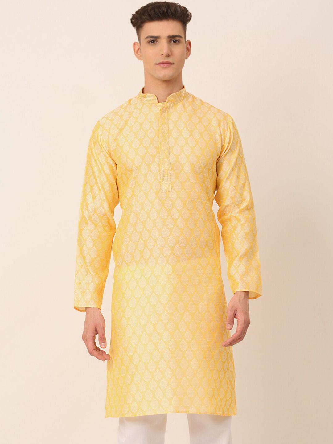 jompers men gold-toned ethnic motifs embroidered kurta