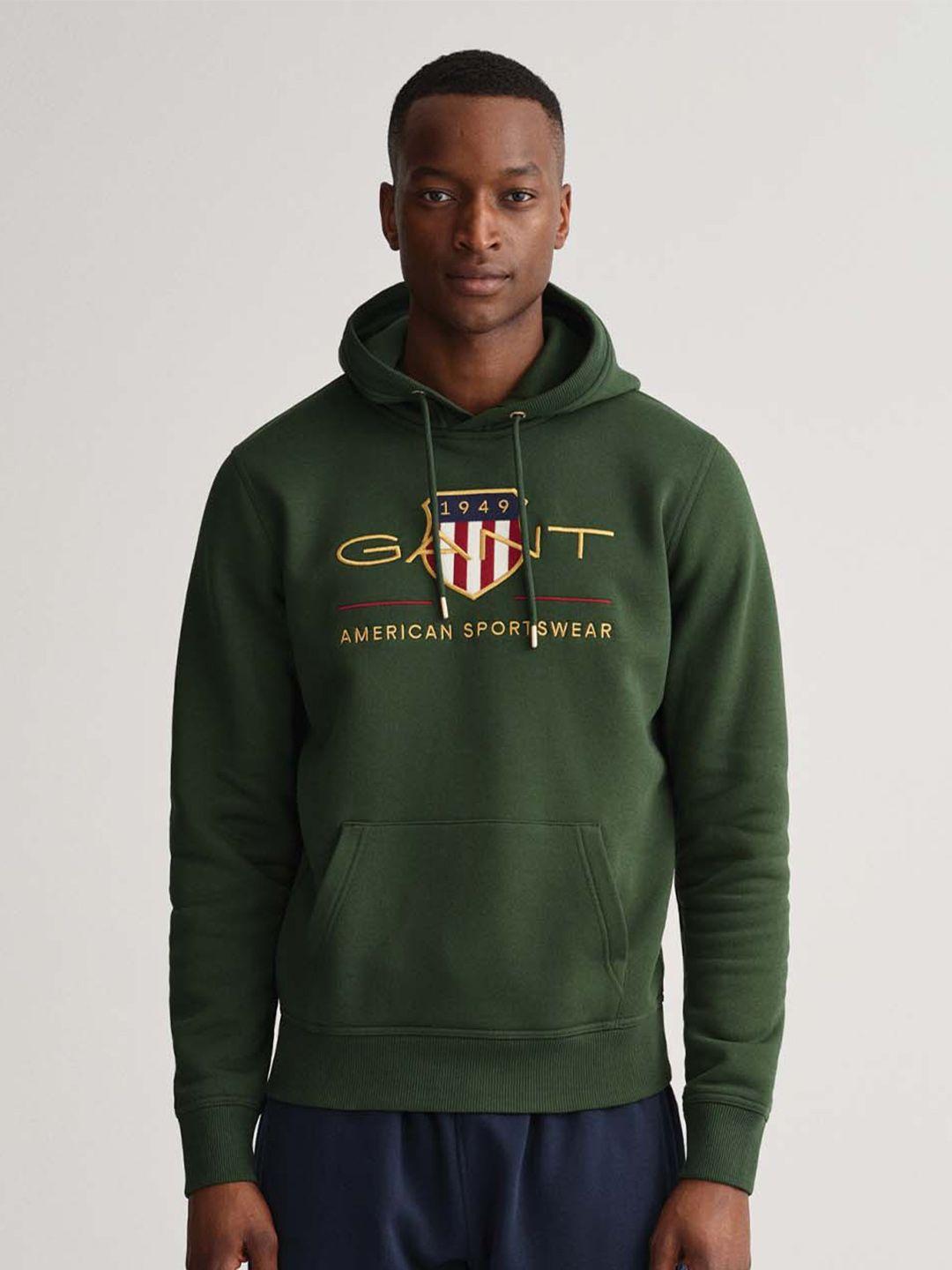 gant men green embroidered sweatshirt