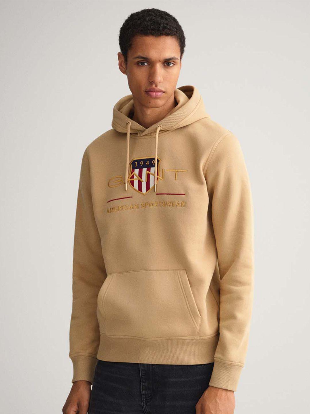 gant men beige printed sweatshirt