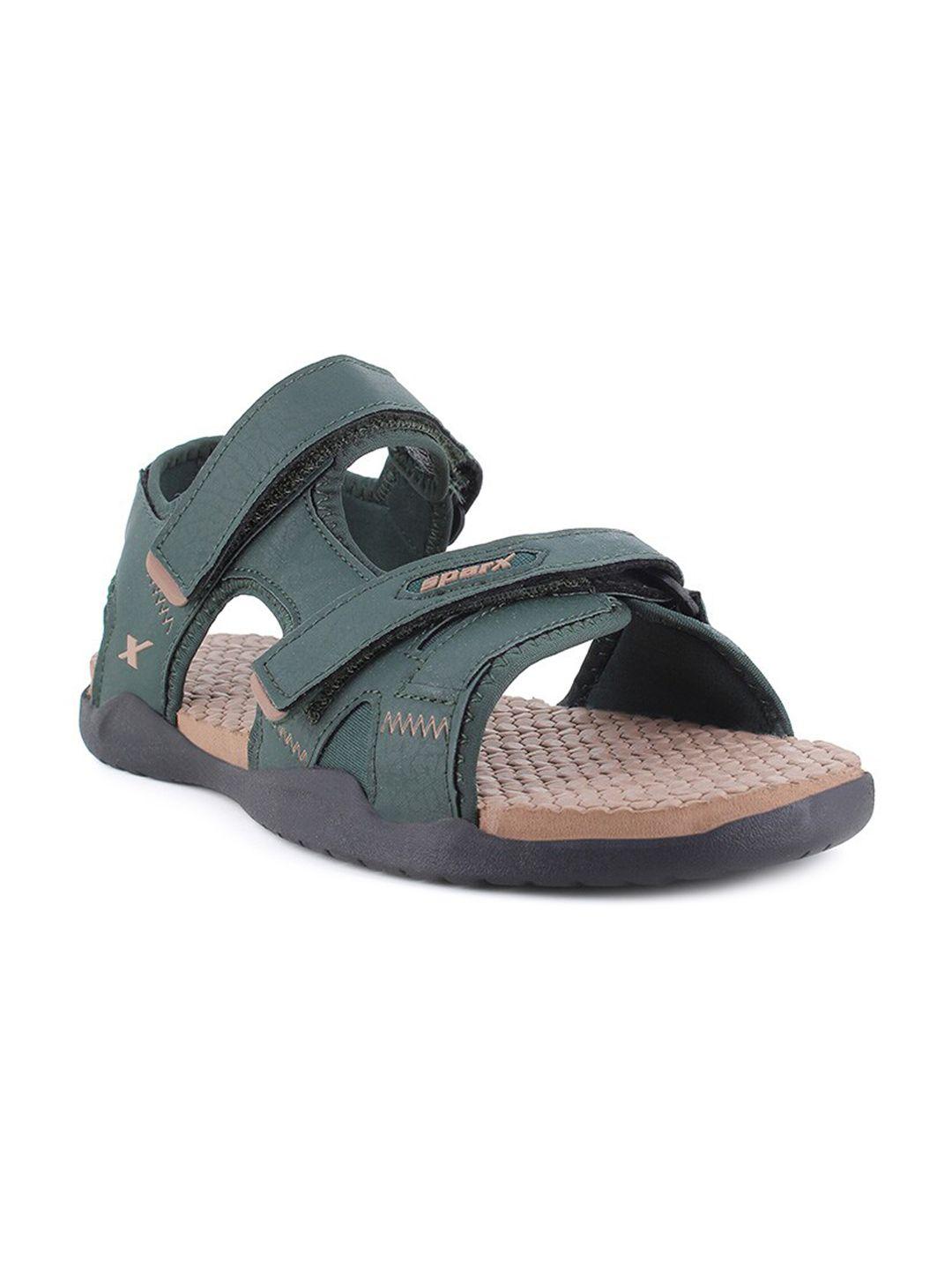 sparx men's green patterned sports sandals