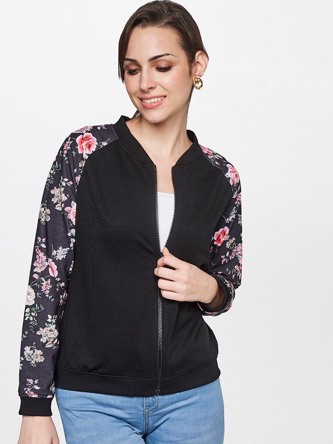 and women multicoloured floral longline bomber jacket