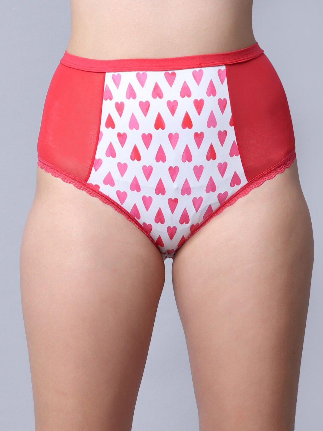 erotissch women pink printed hipster briefs