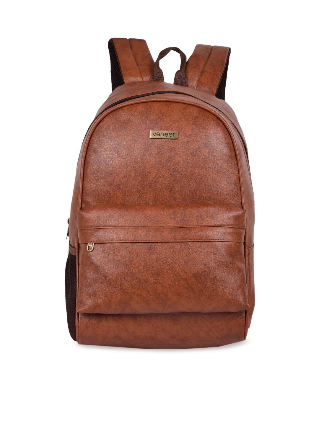 veneer unisex tan textured backpack