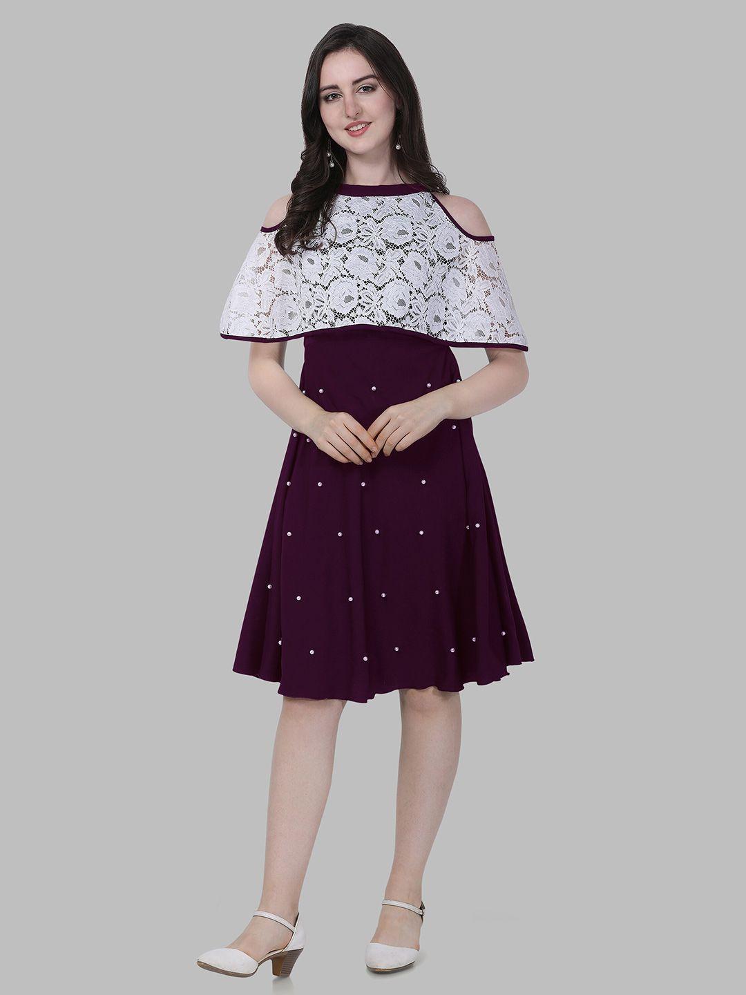 sheetal associates purple crepe dress