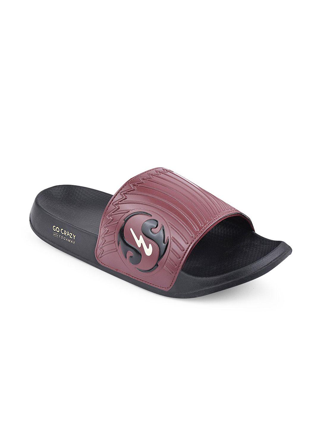 campus men purple & black sliders