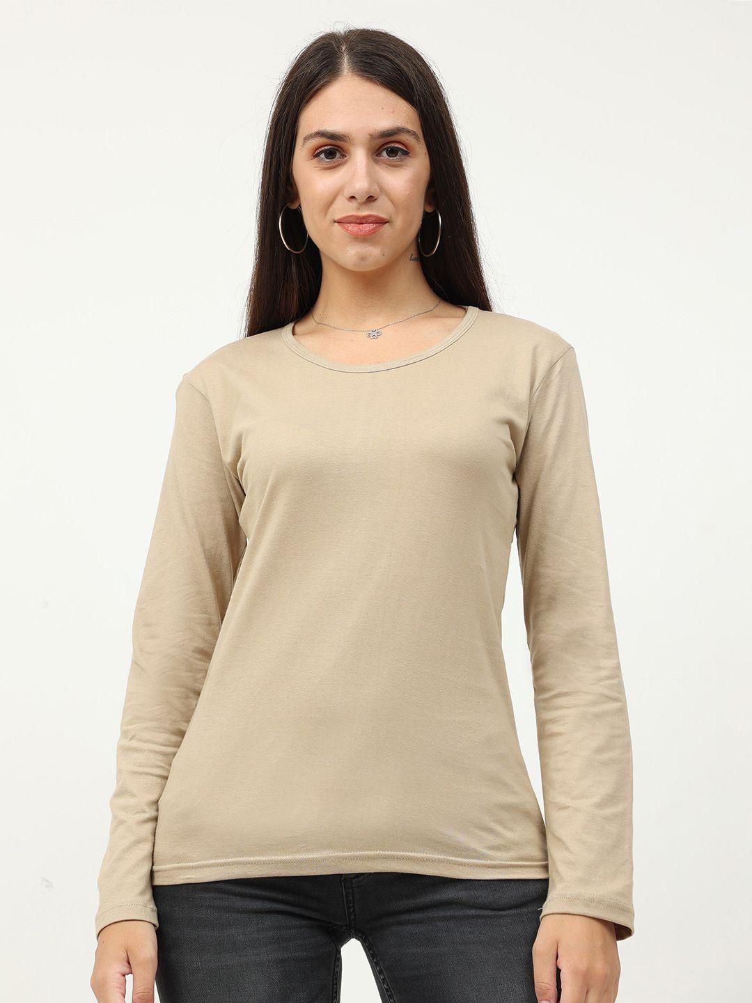 fleximaa women beige t-shirt