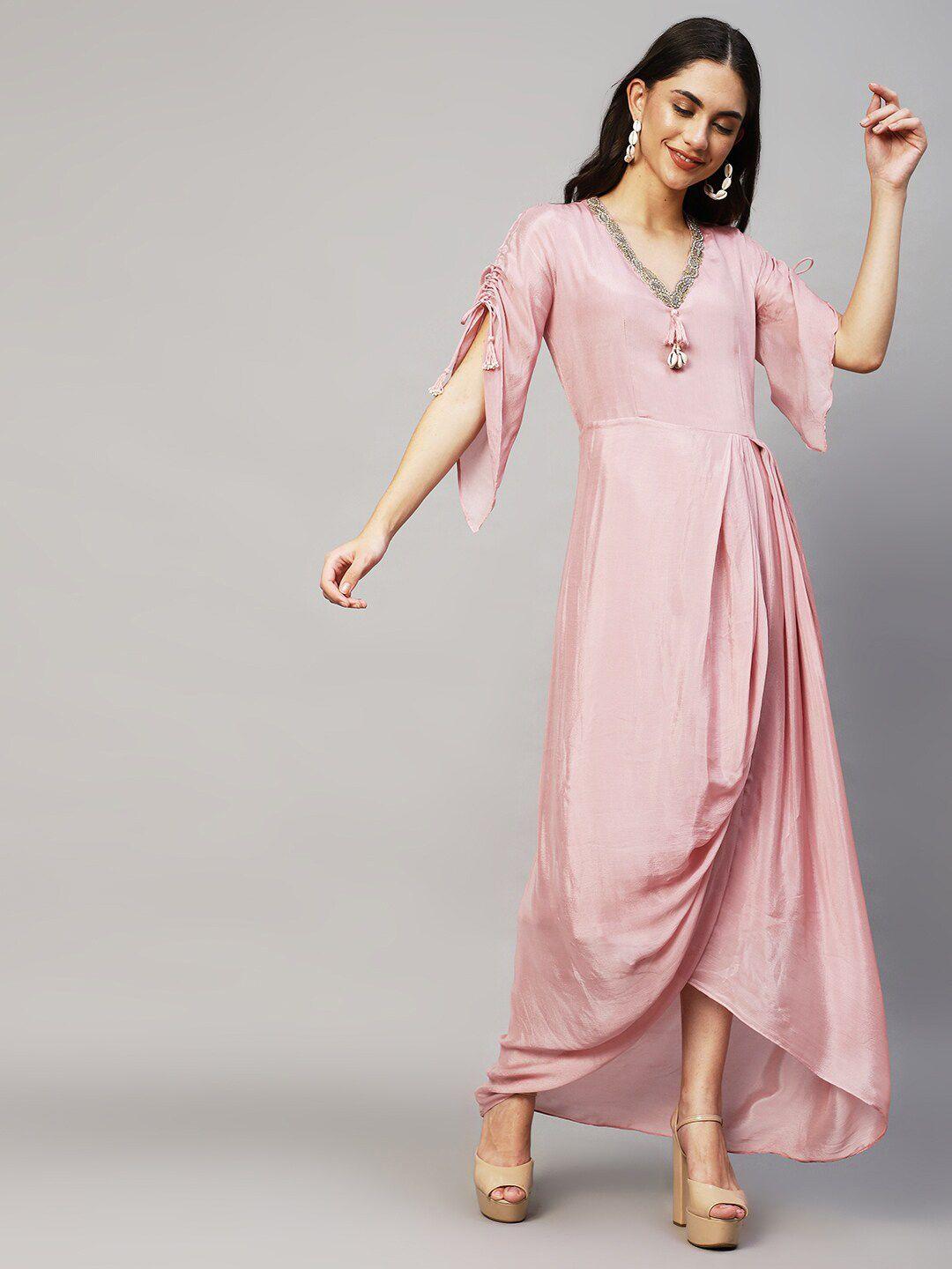 envy me by fashor pink chiffon maxi dress