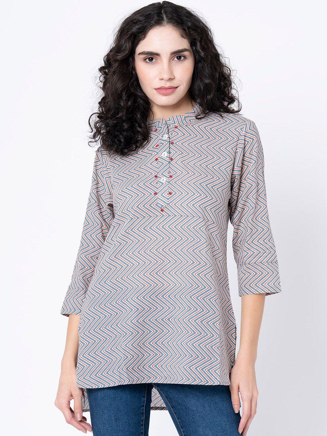 mode by red tape women multicoloured geometric  kurta