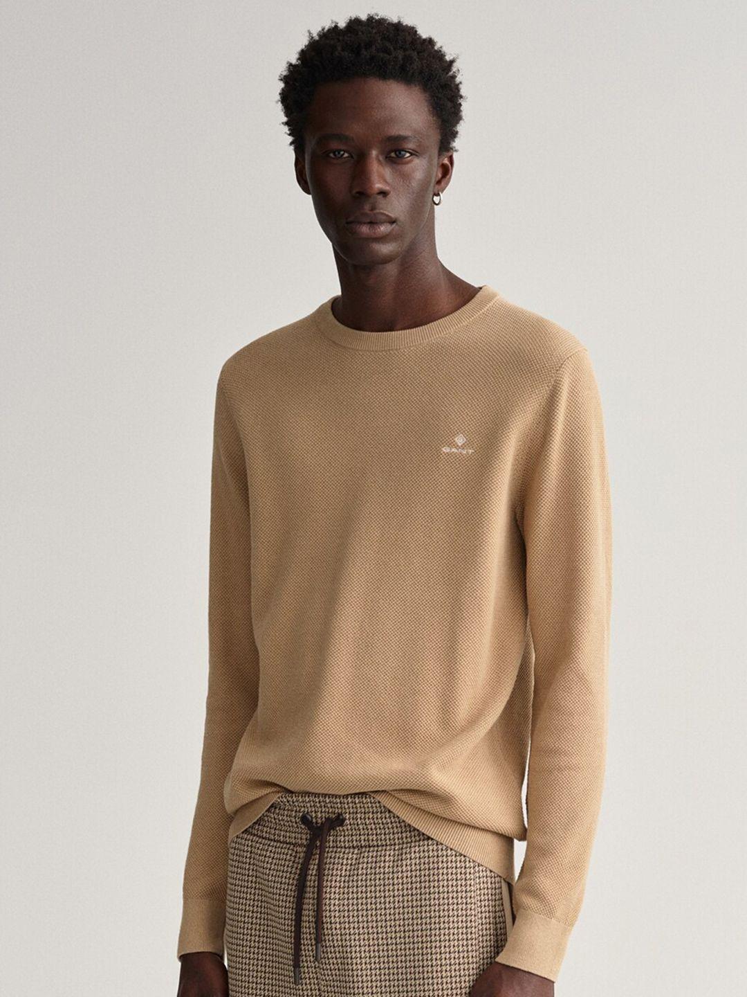 gant men khaki sweaters