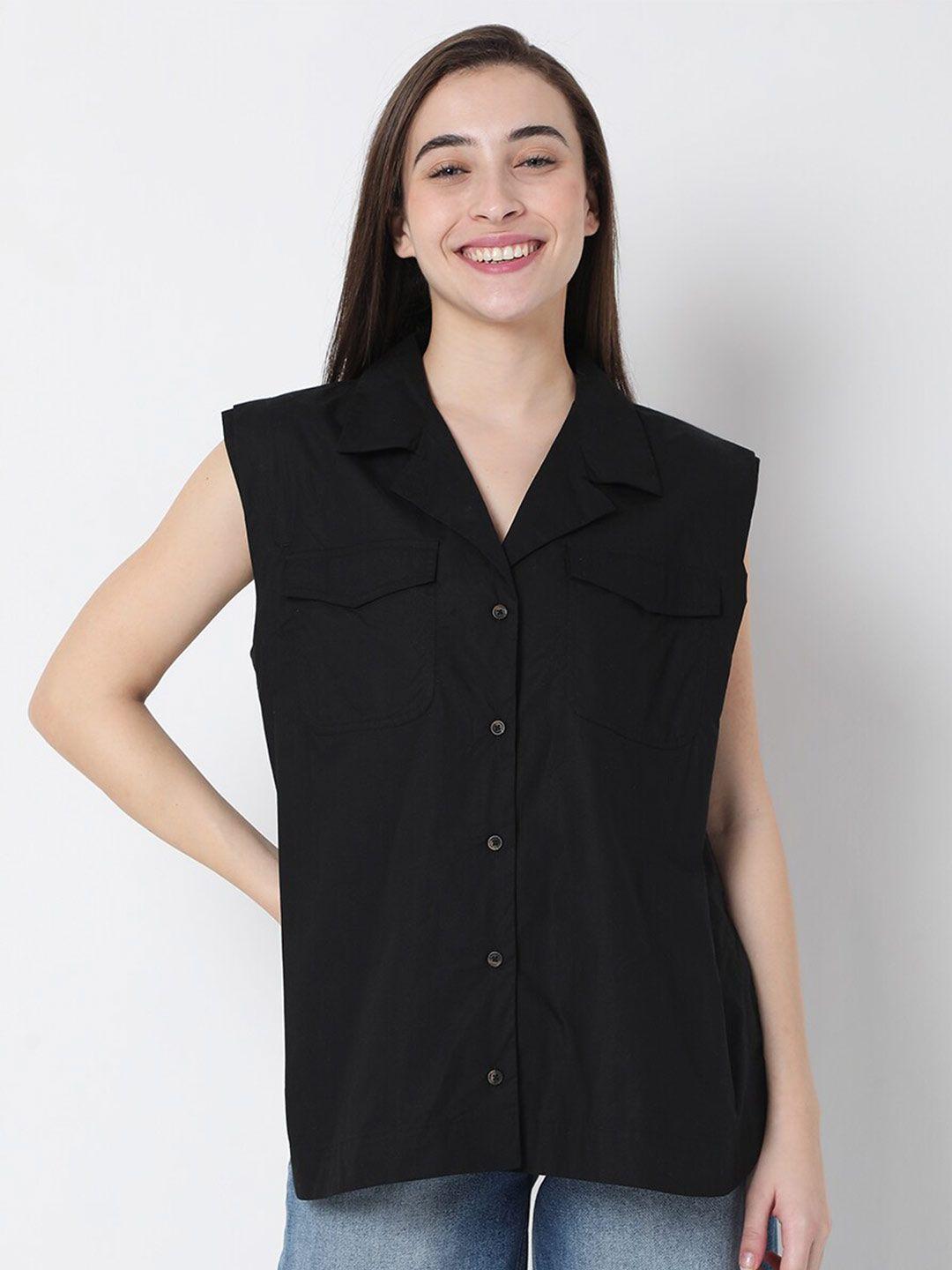 vero moda women black casual shirt