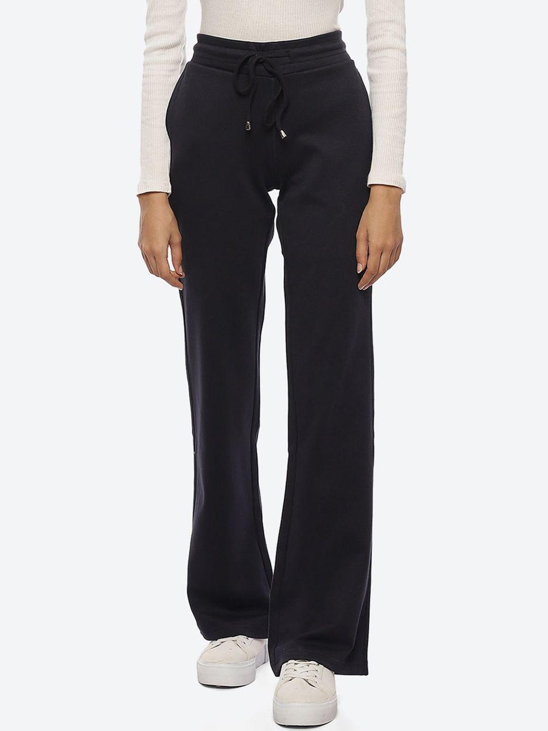 lakshita women navy blue parallel trousers