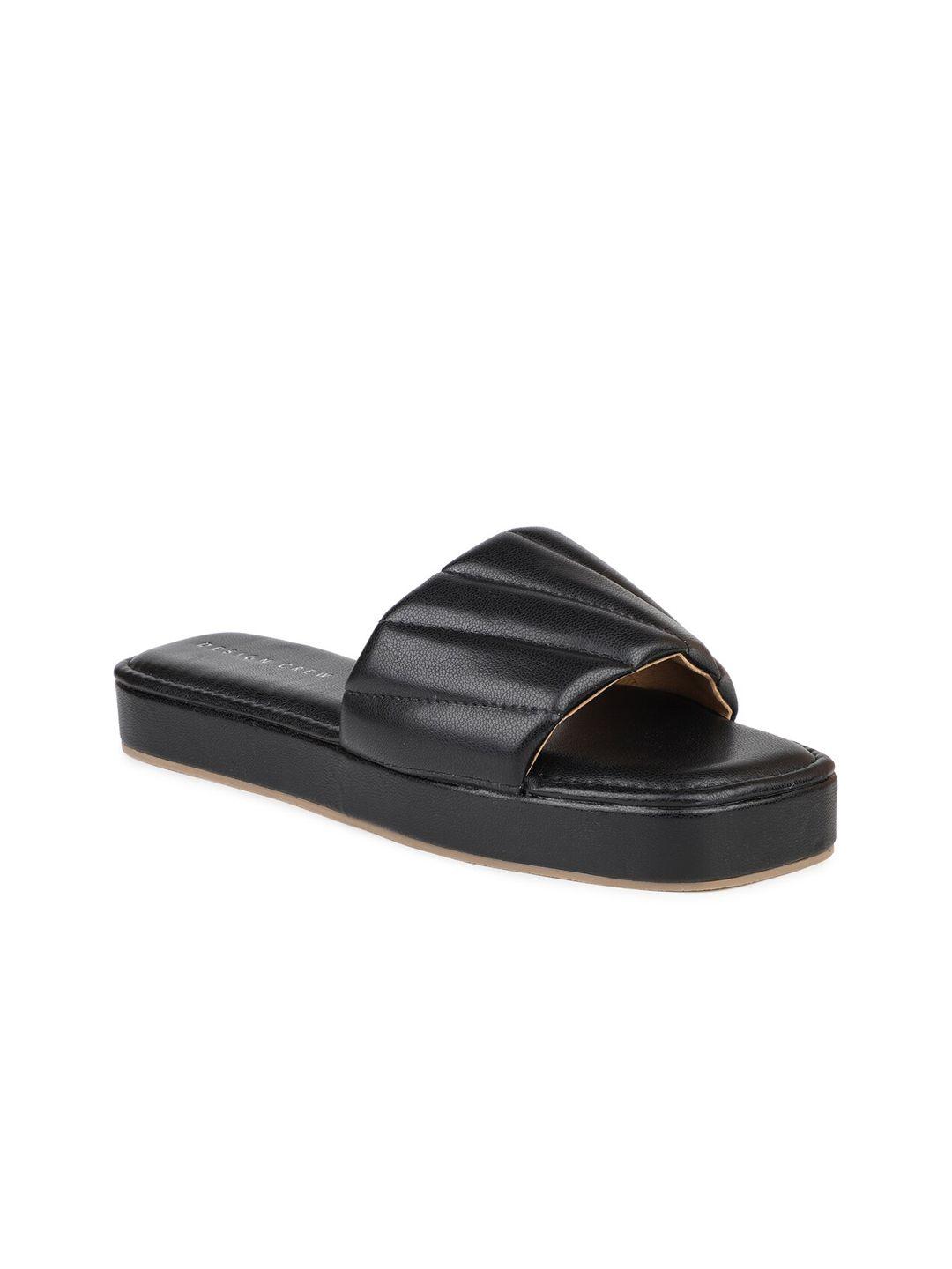 design crew black flatform mules