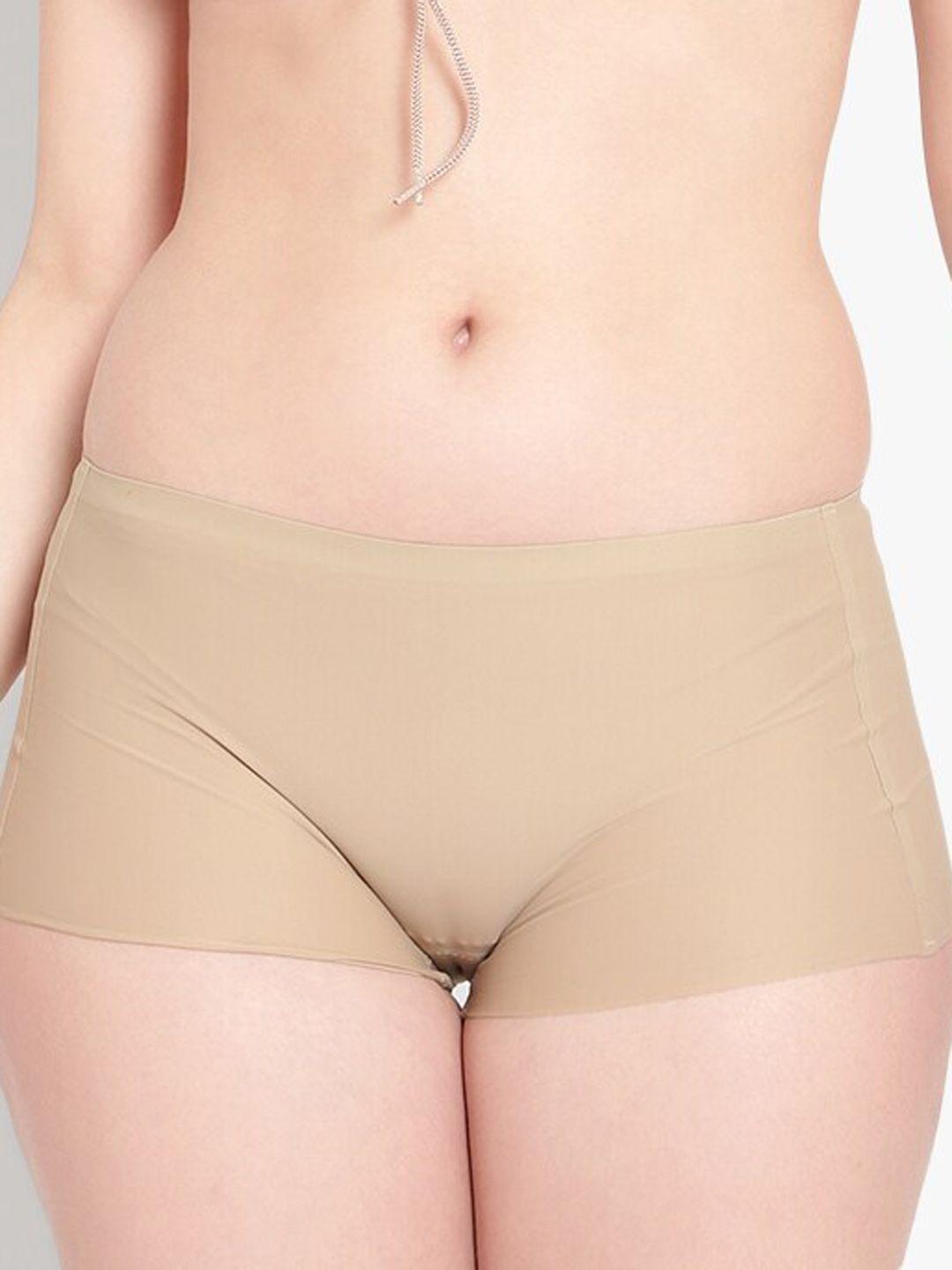 brachy women nude coloured solid boy shorts briefs