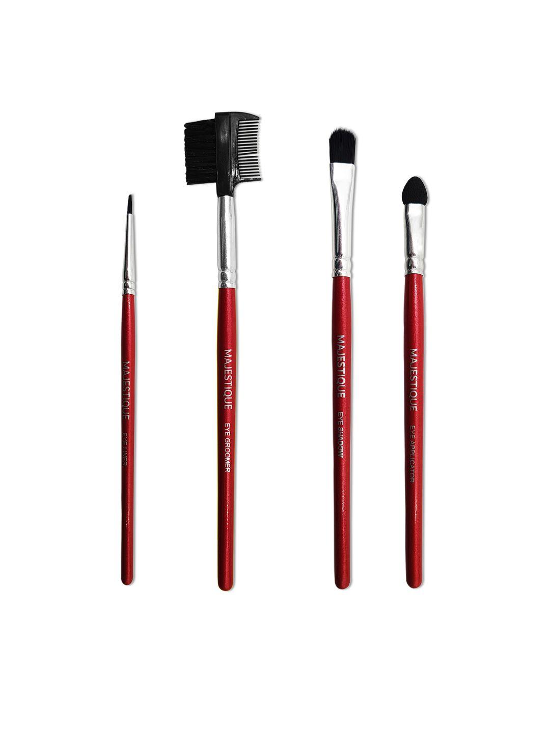 majestique set of 4 eye beautifier makeup brushes - red