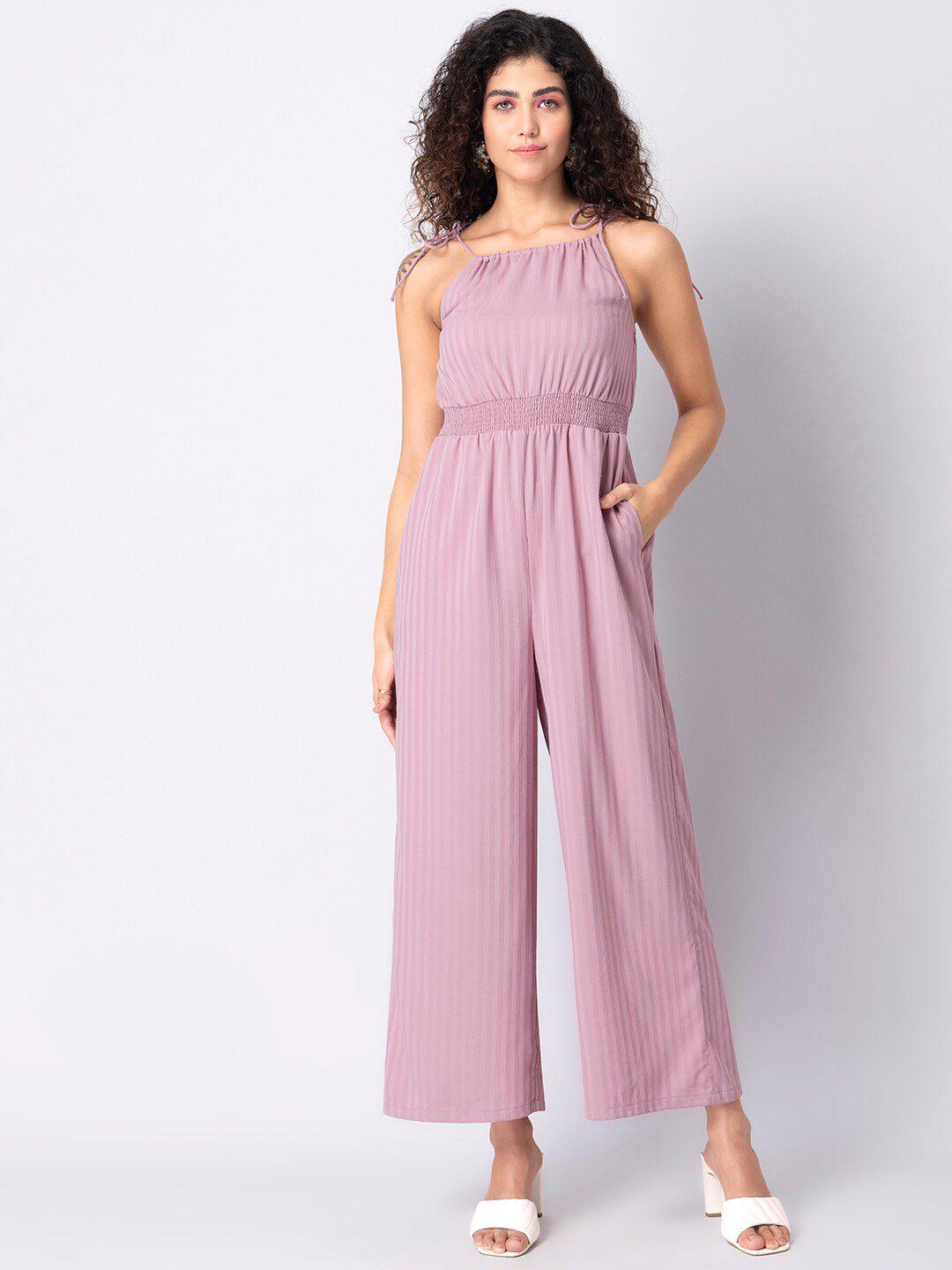 faballey women pink basic jumpsuit