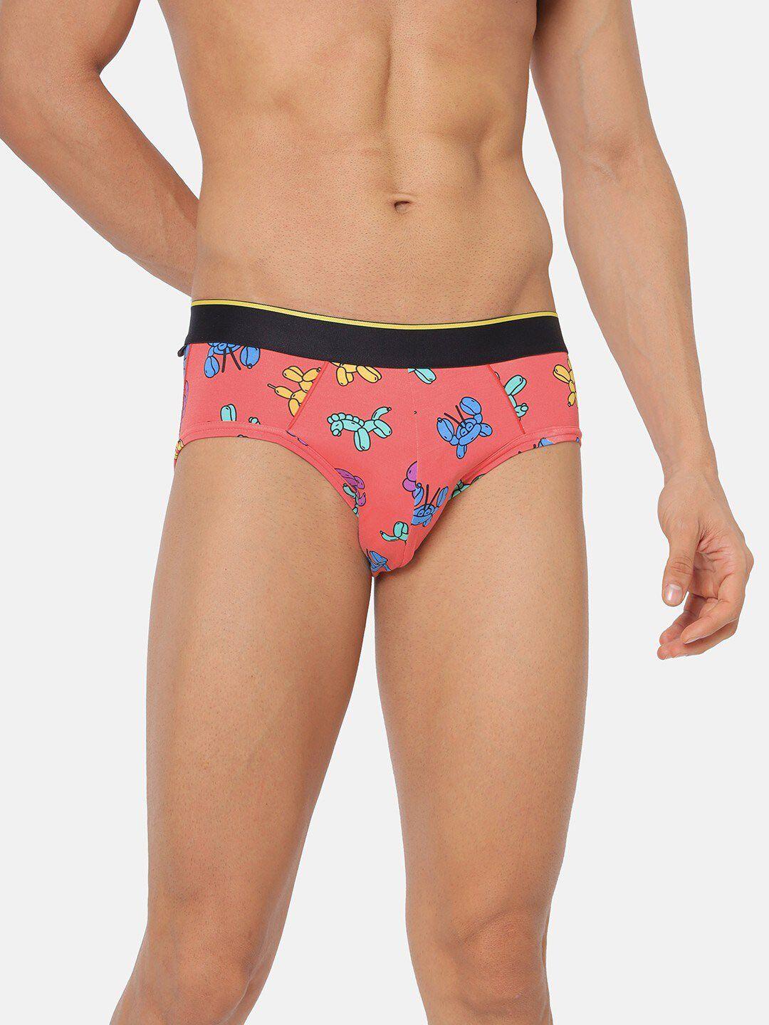 bummer men pink floaties printed micro modal basic briefs