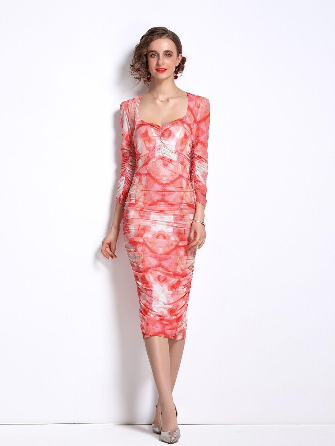 jc collection pink sheath midi dress