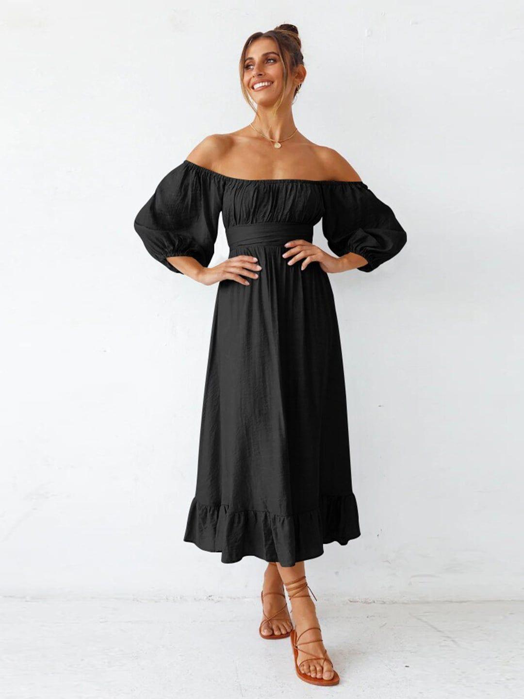 stylecast women  black off-shoulder maxi dress