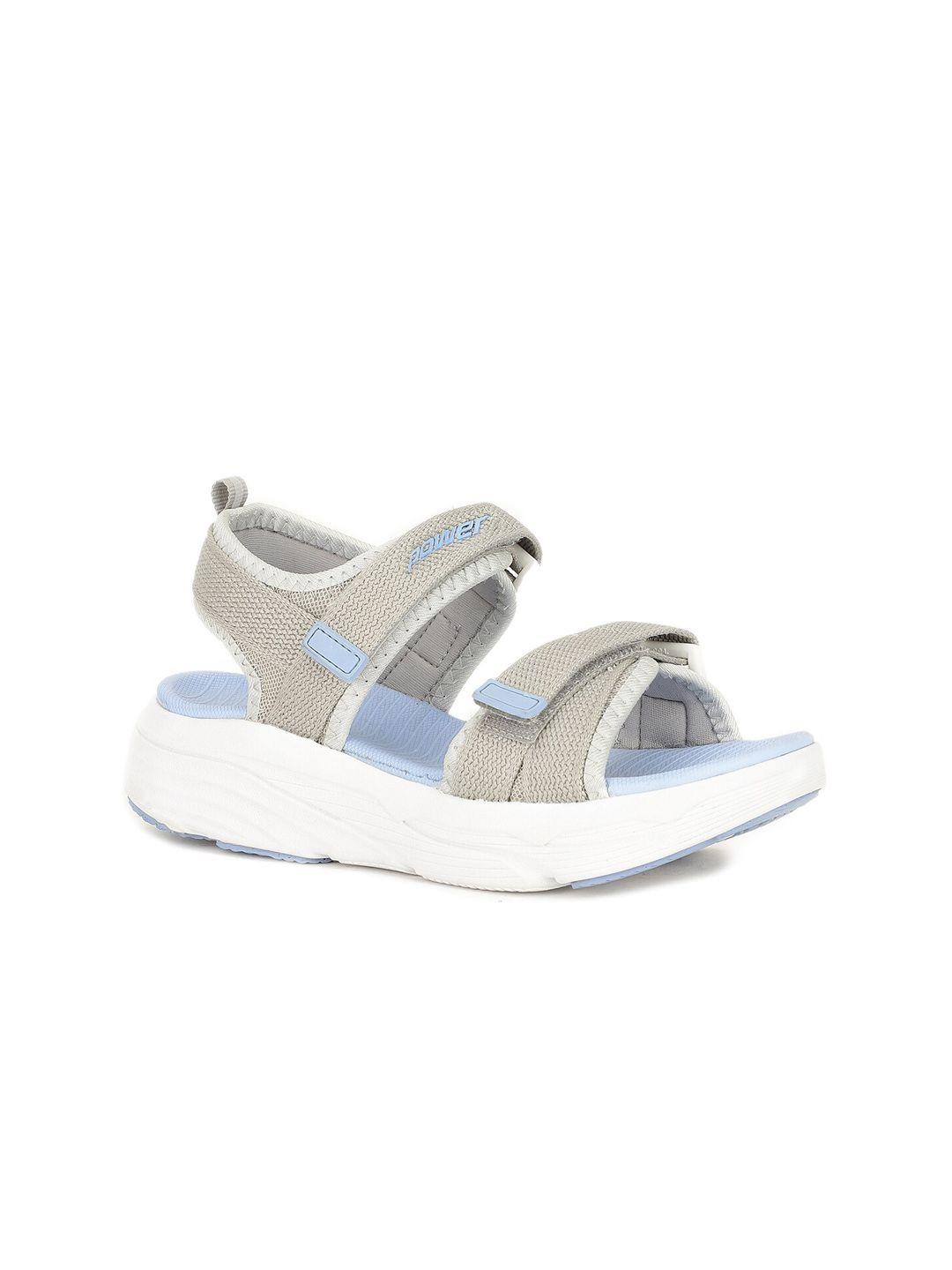 power women grey solid sports sandals