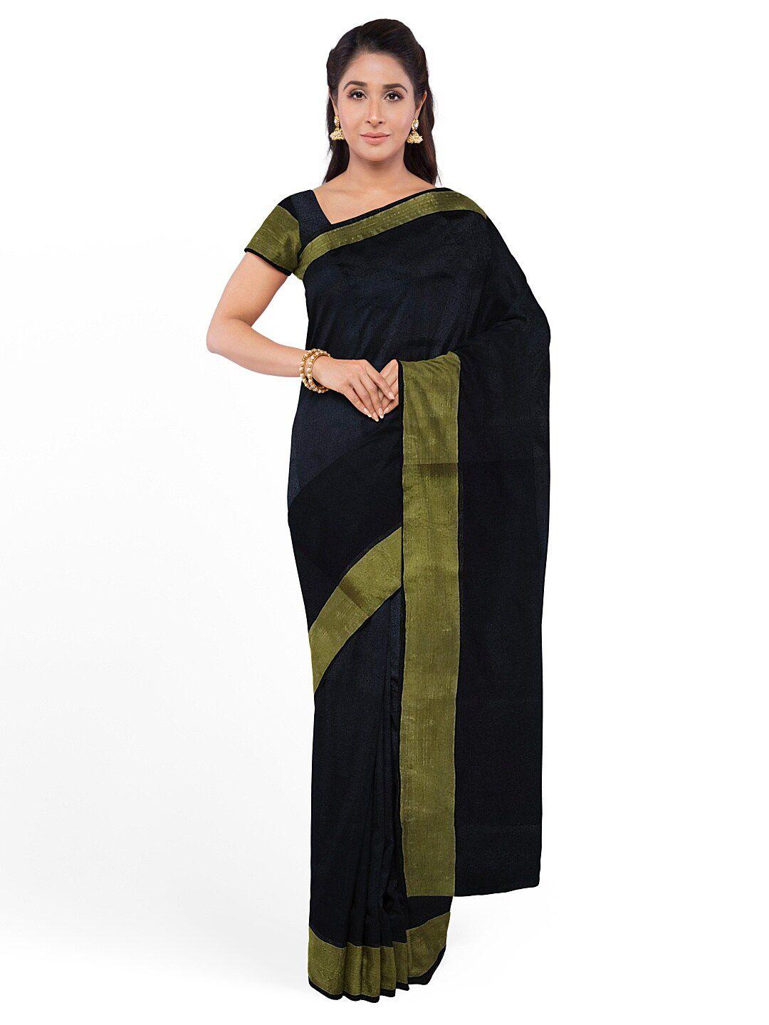 florence black silk cotton  sungudi saree