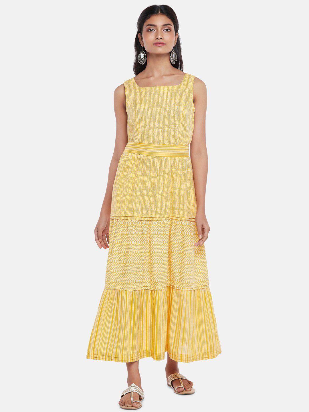 akkriti by pantaloons mustard yellow maxi dress