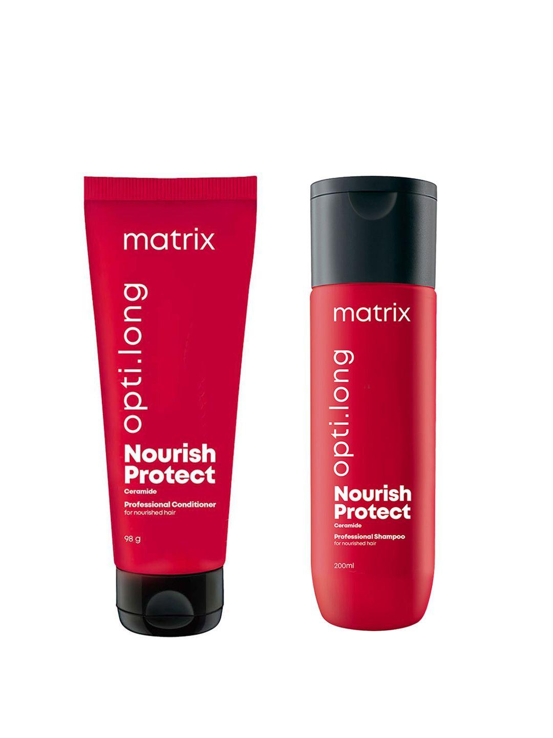 matrix set of opti long shampoo 200 ml + conditioner 98 g with ceramides for dull hair