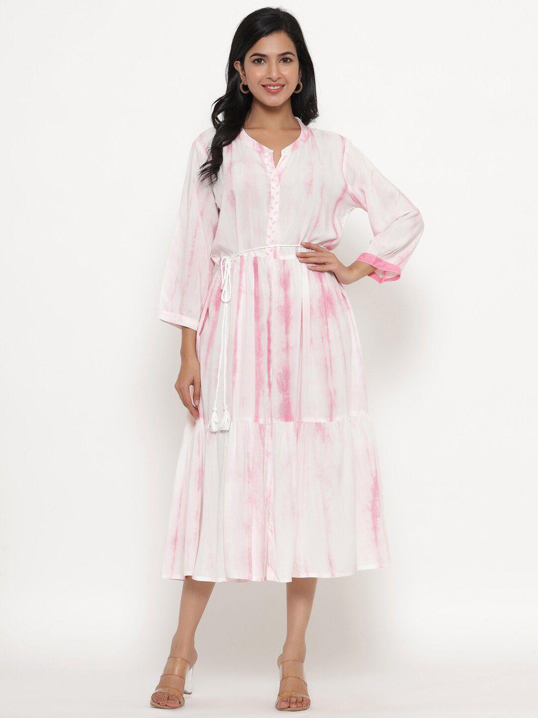 do dhaage pink midi dress