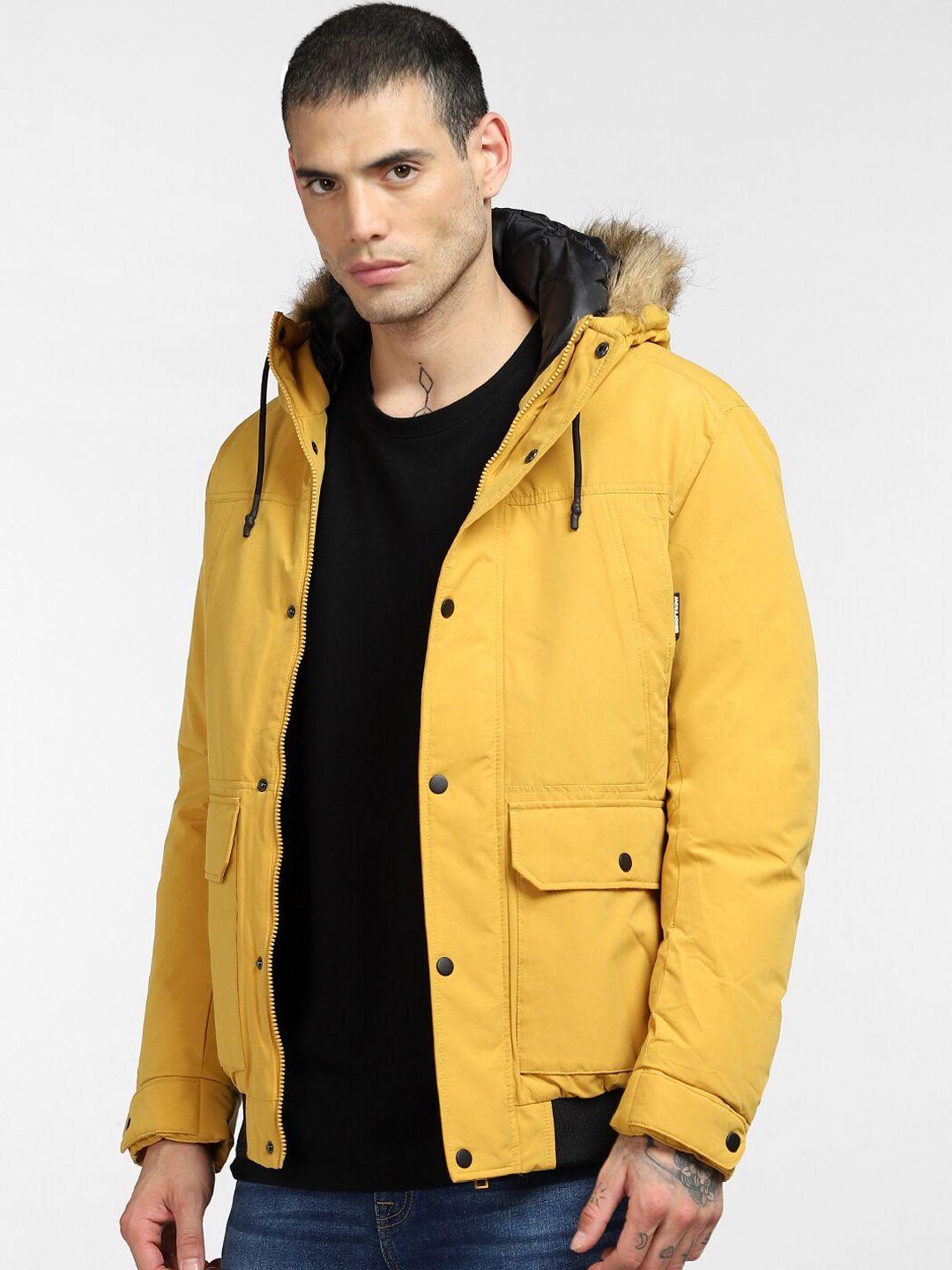 jack & jones men yellow parka jacket