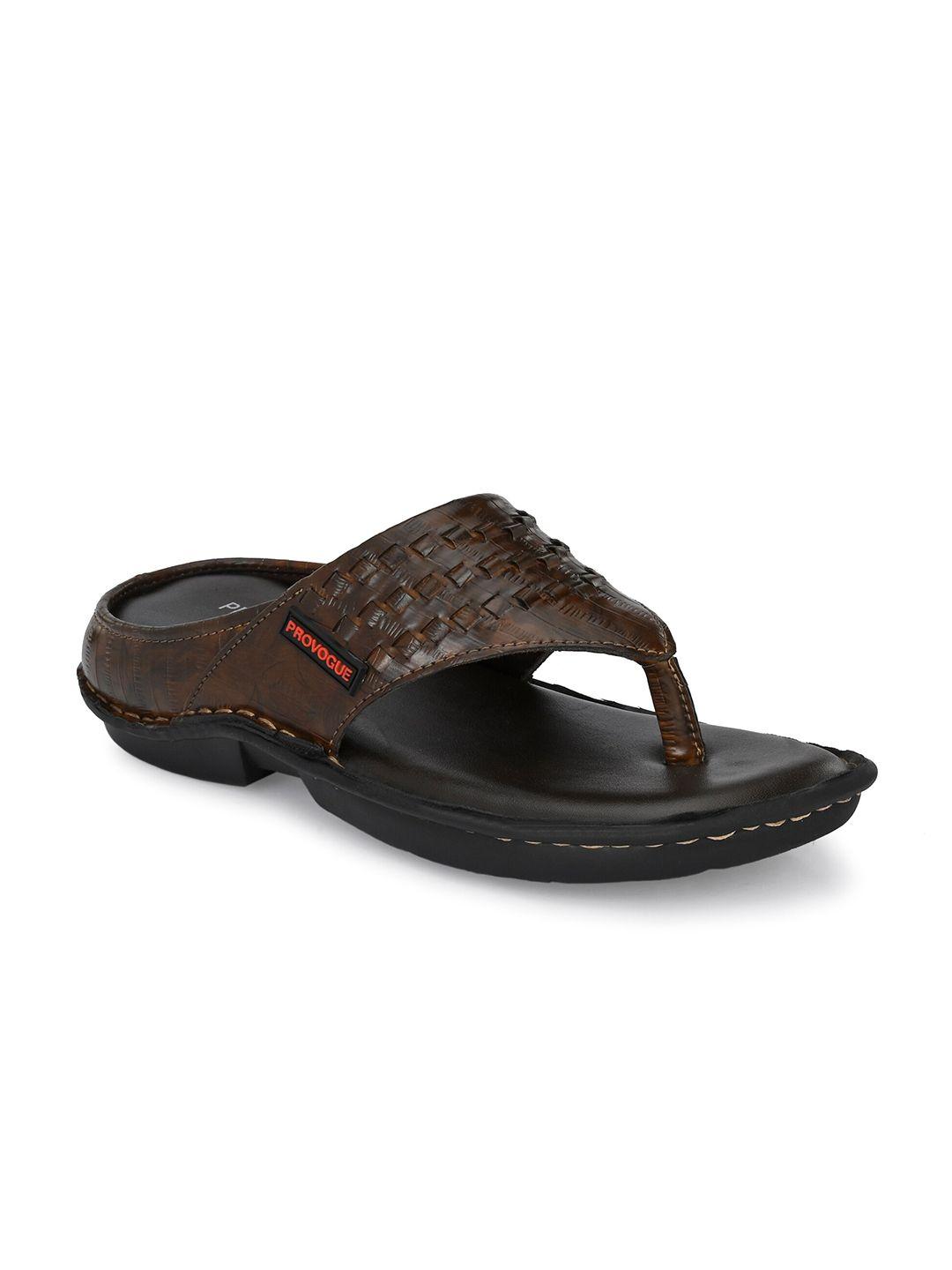 provogue men brown rubber thong flip-flops