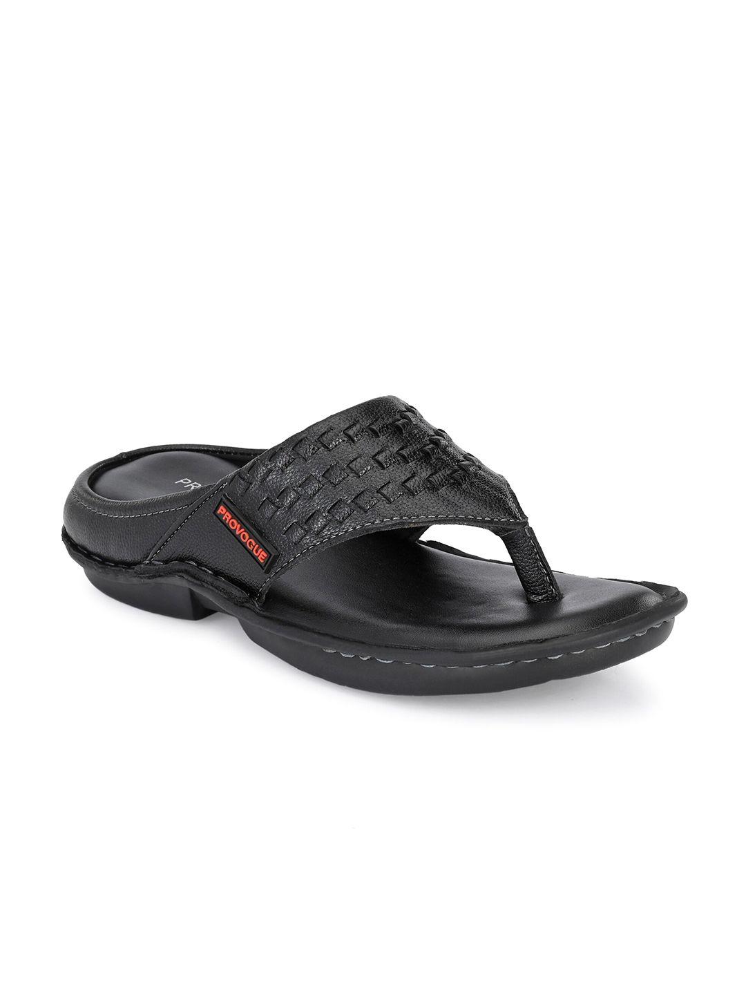 provogue men black rubber thong flip-flops