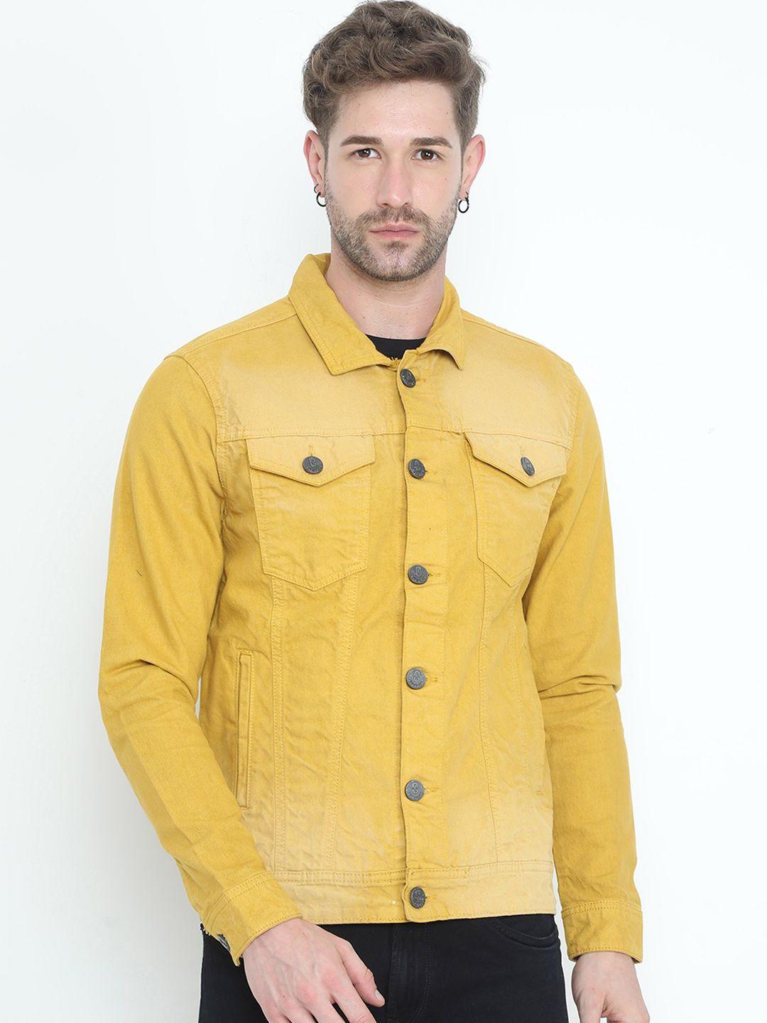 old grey men mustard denim jacket