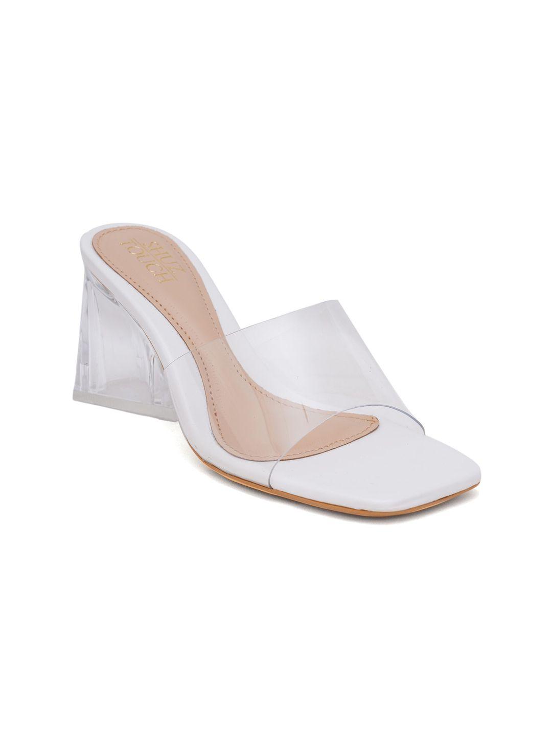 shuz touch women white block mules