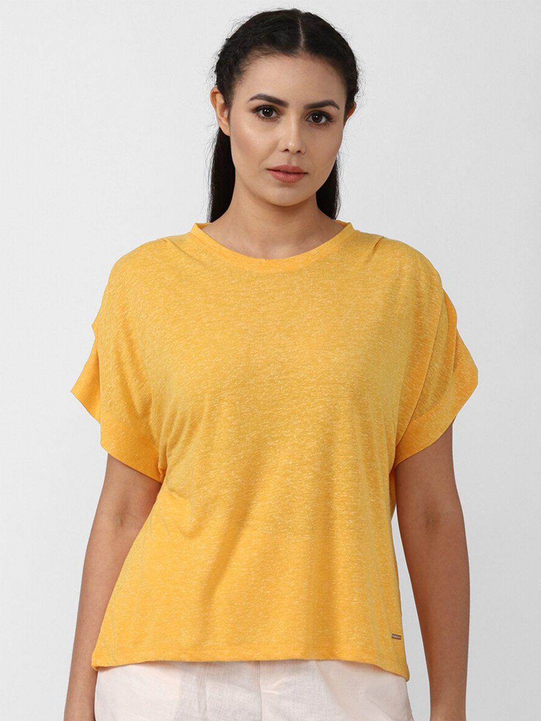 van heusen woman yellow extended sleeves top