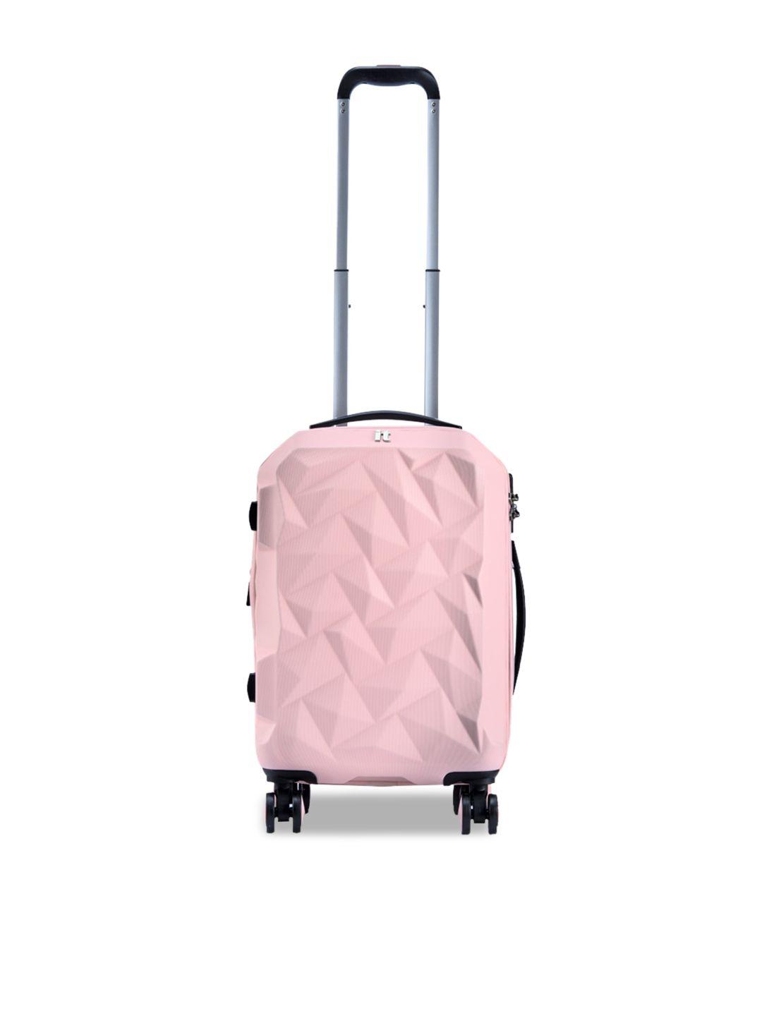 it luggage pink textured hard-sided small trolley bag