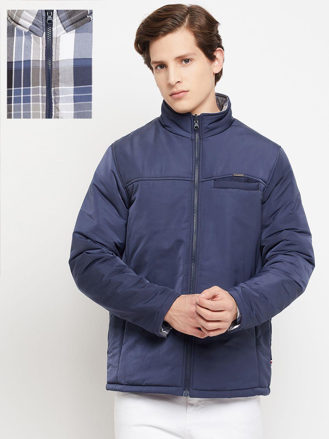 neva men blue solid padded jacket