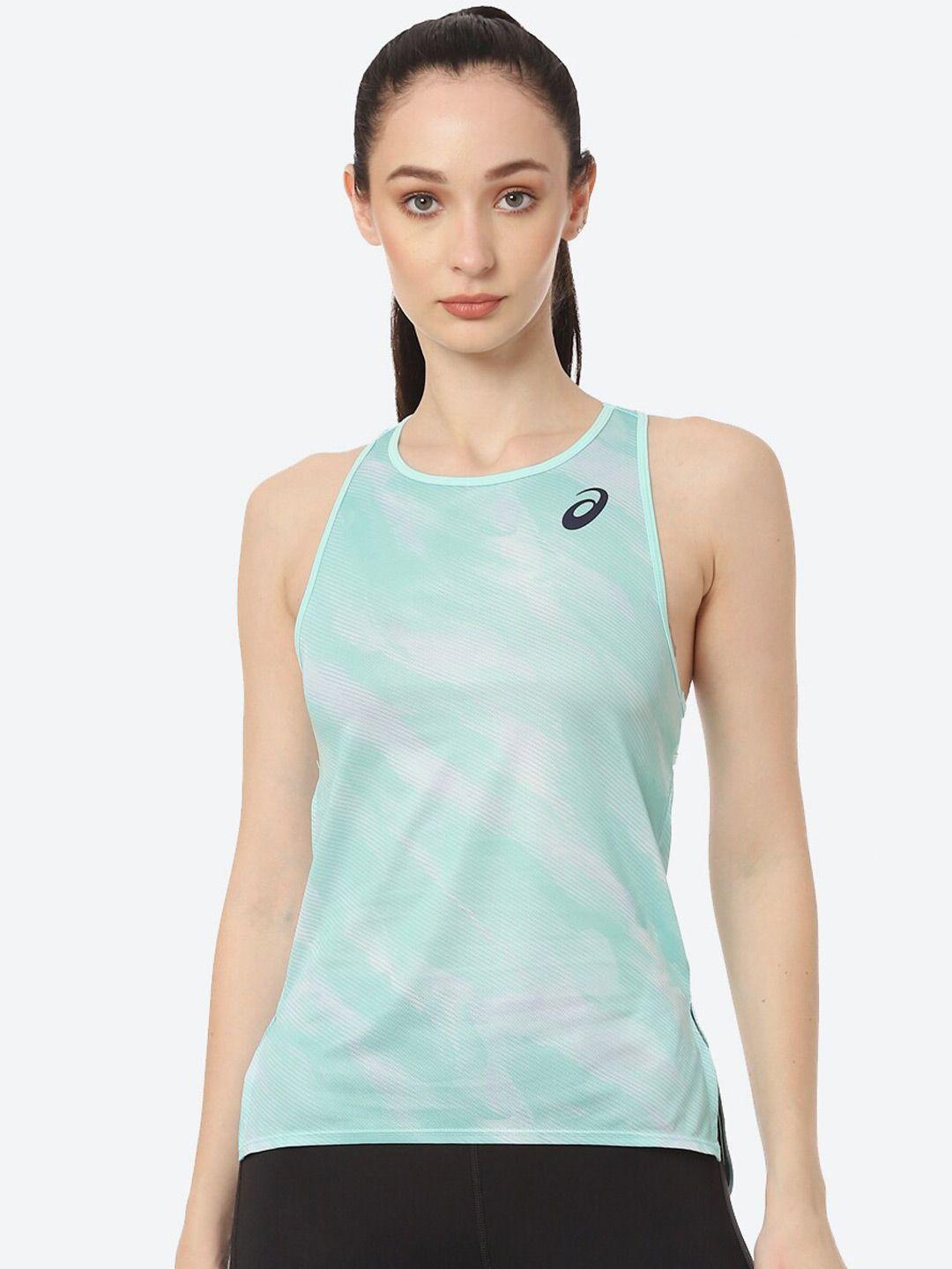 asics sea women green graphic print tank top