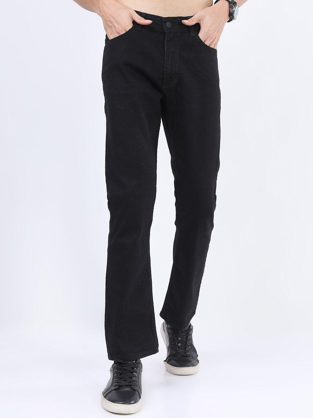 ketch men black straight fit stretchable jeans