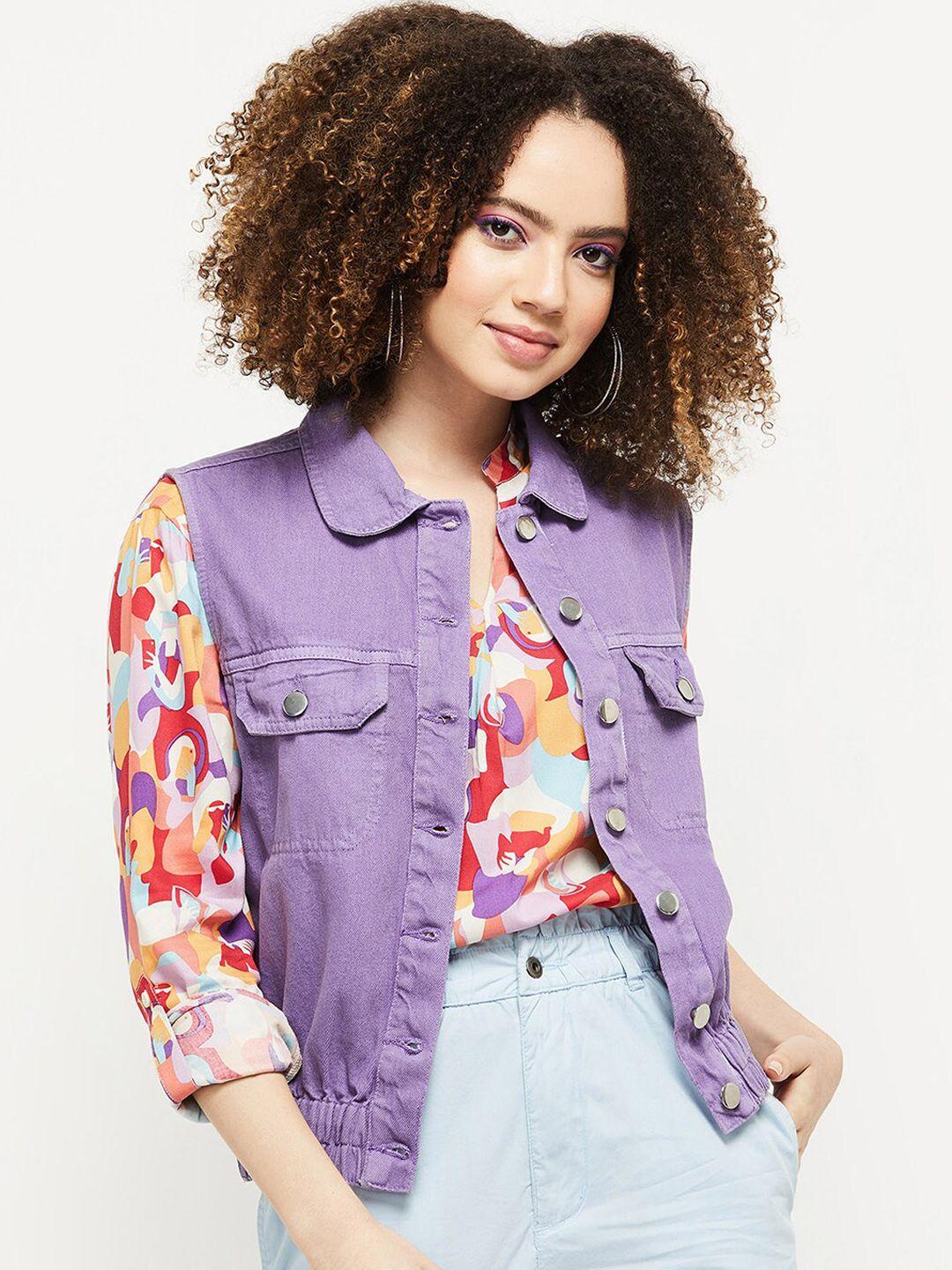 max women purple denim jacket