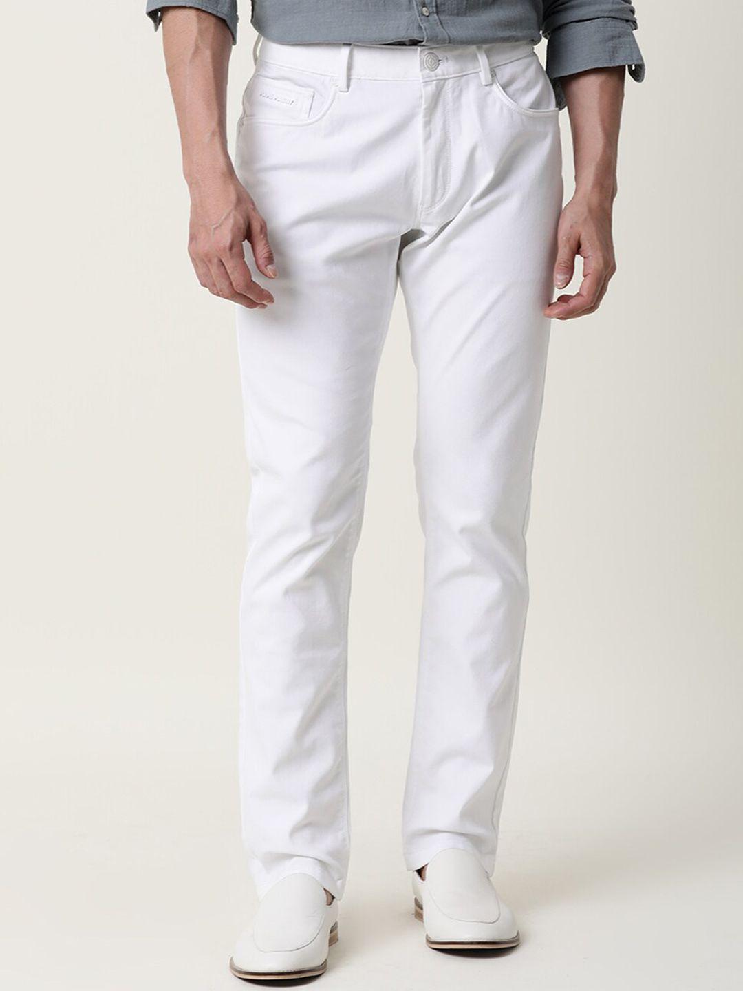 rare rabbit men white slim fit trousers