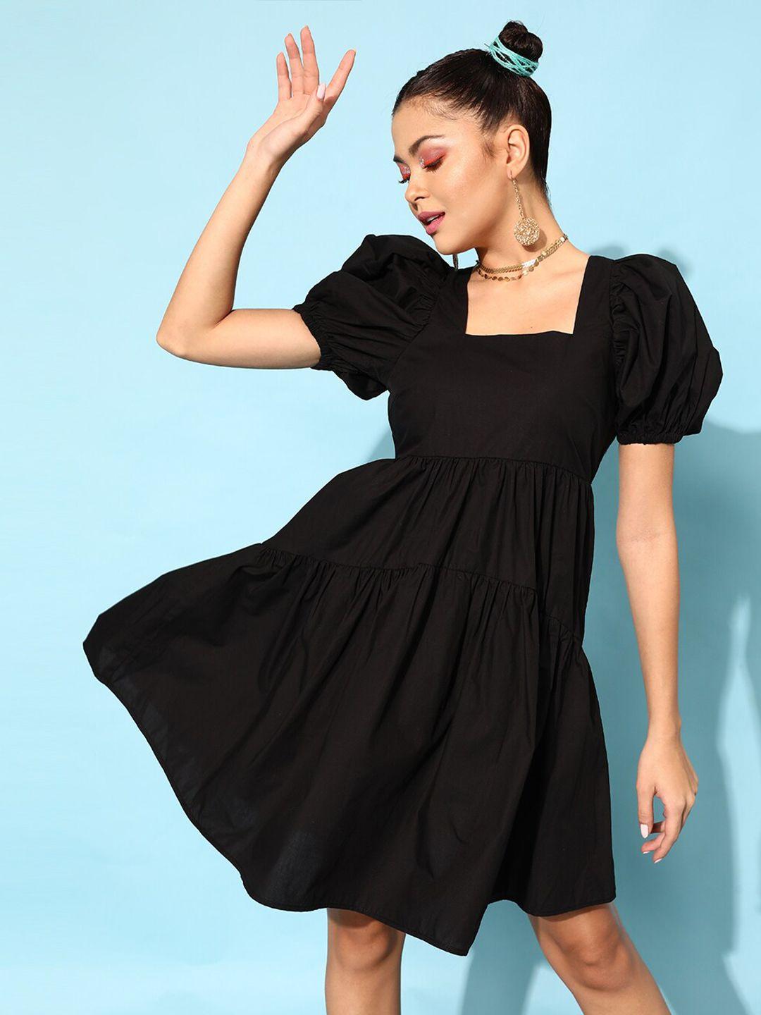 street 9 women black solid dress