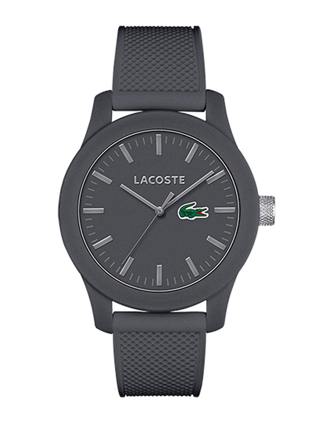 lacoste men grey brass dial & grey straps analogue watch 2010767-grey