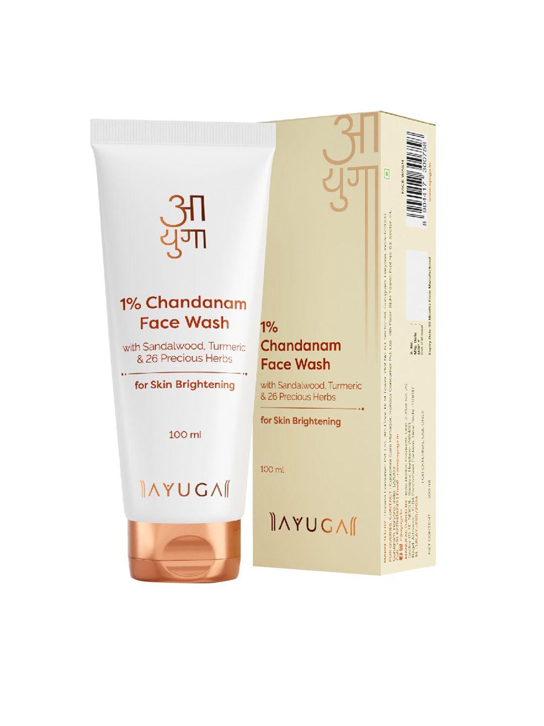 ayuga 1% chandanam face wash with sandalwood & turmeric facial cleanser 100 ml