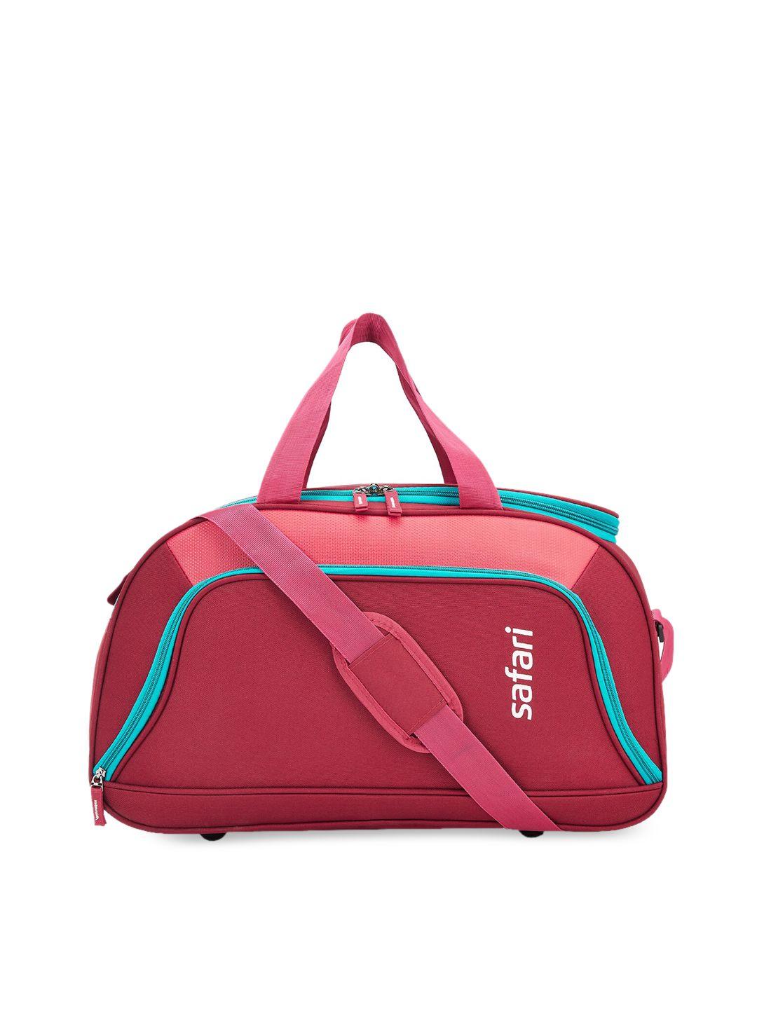 safari red solid duffel bag