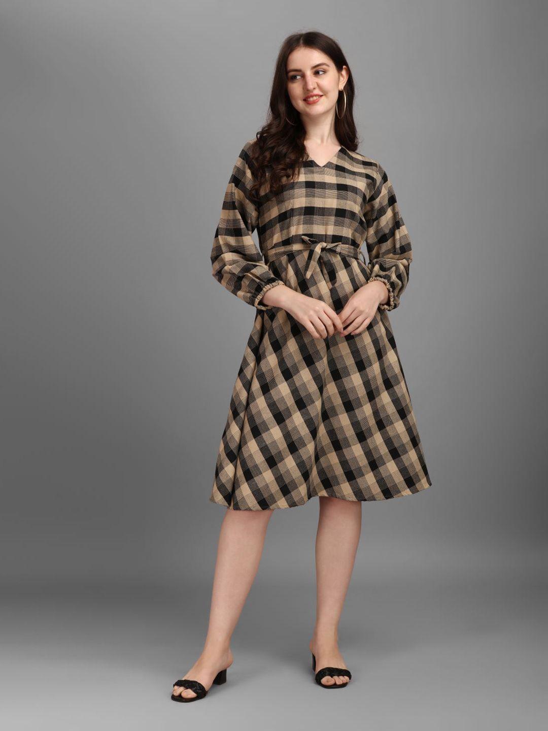 gufrina black & mustard yellow checked dress