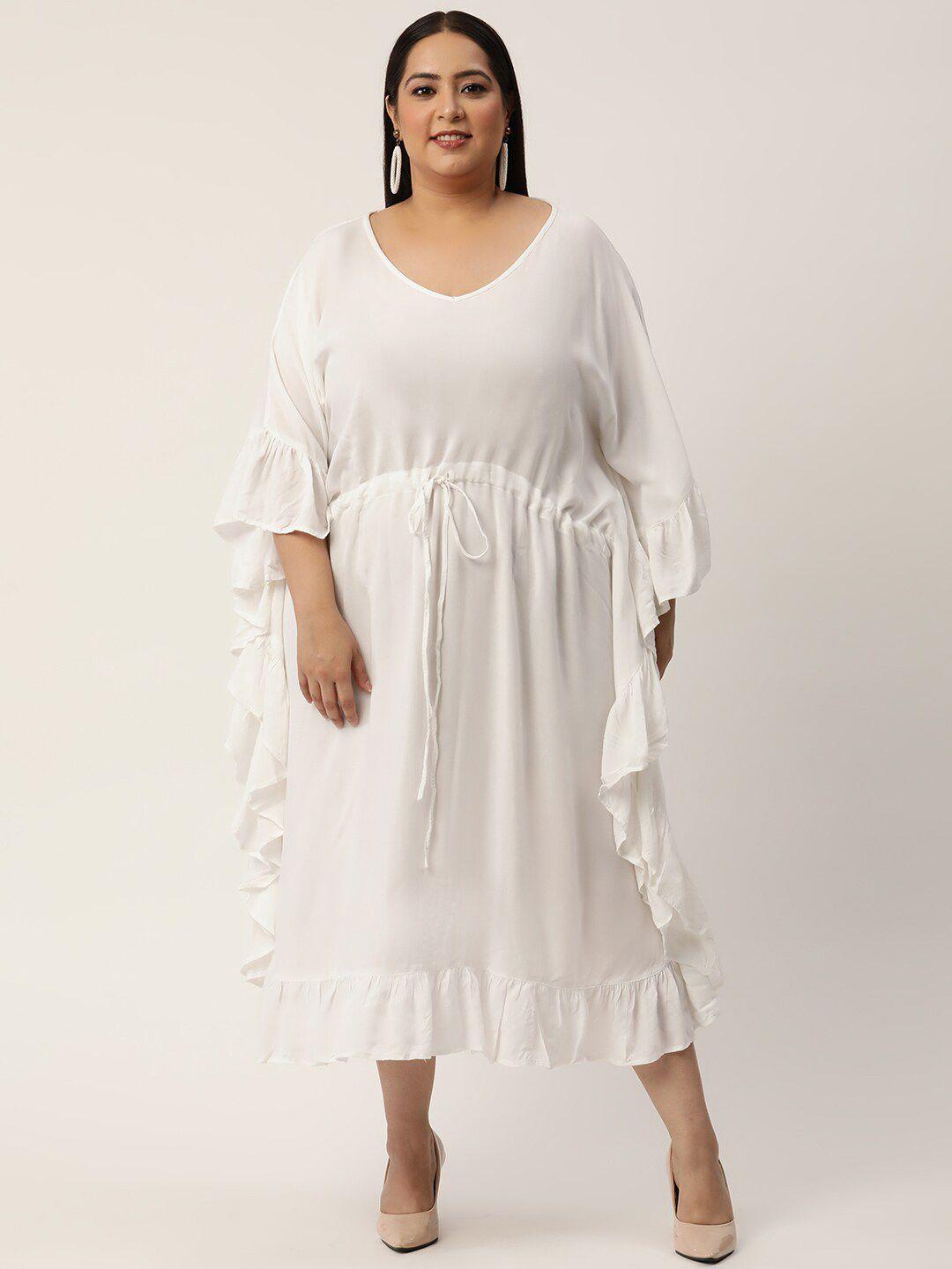 therebelinme women plus size white midi dress