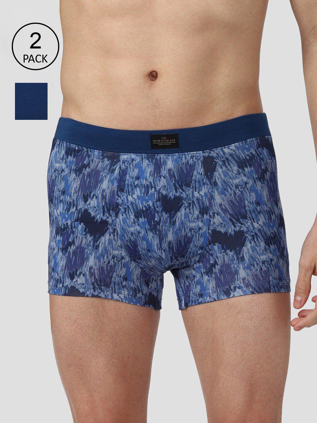 peter england men pack of 2 blue trunks- petrmrgfr53422