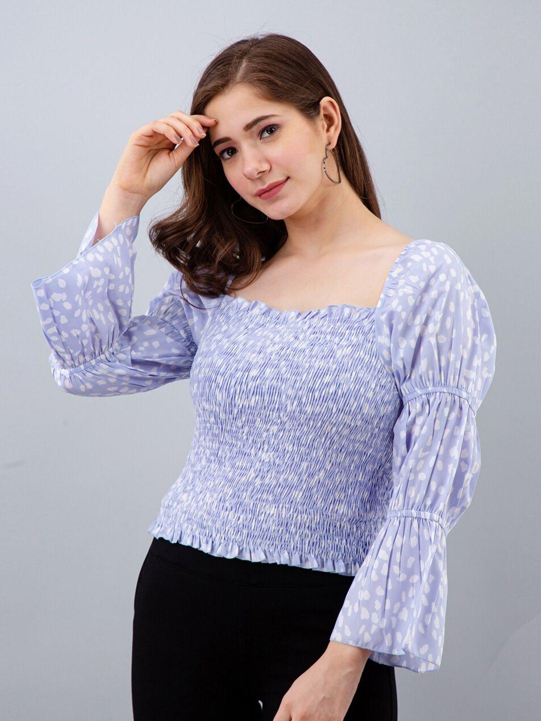 pretty loving thing women blue printed crepe top