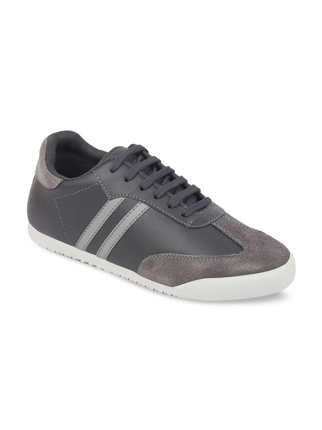 fausto men grey colourblocked pu driving shoes