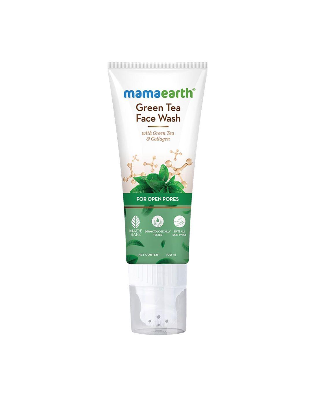 mamaearth green tea face wash with collagen & niacinamide - 100 ml